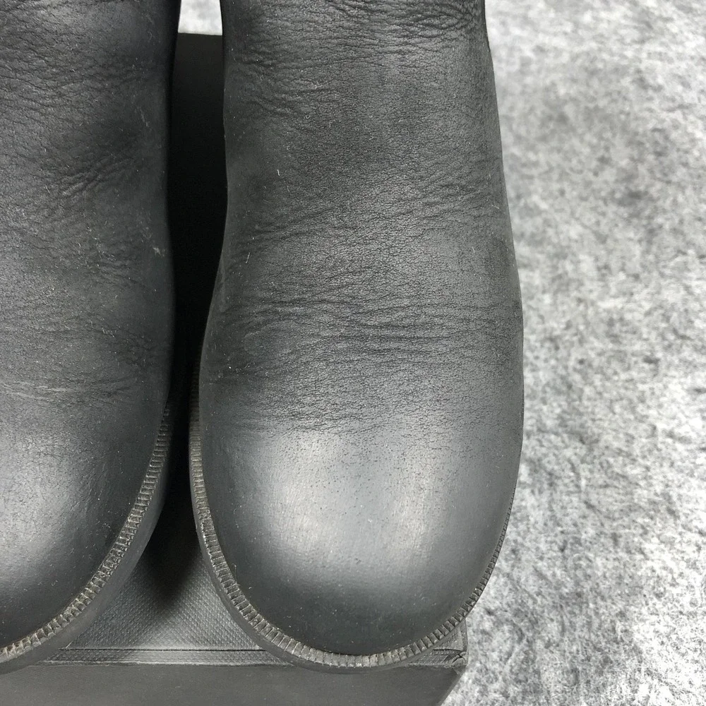 Teva Anaya Booties Womens 11 Black Leather Zip Block Heel Comfort 11201